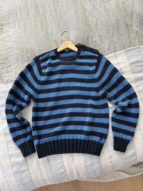 Burberry London striped sweater blue and black size medium but small fit